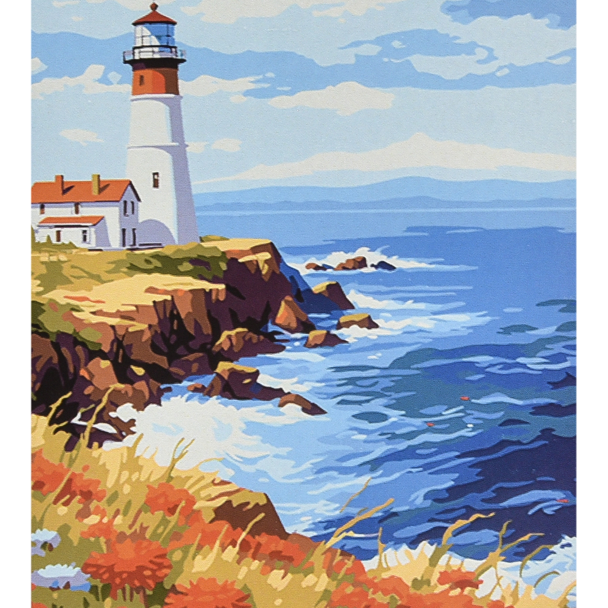 Lighthouse on the shore with varnish and level size 40x50 cm (VA-4629)