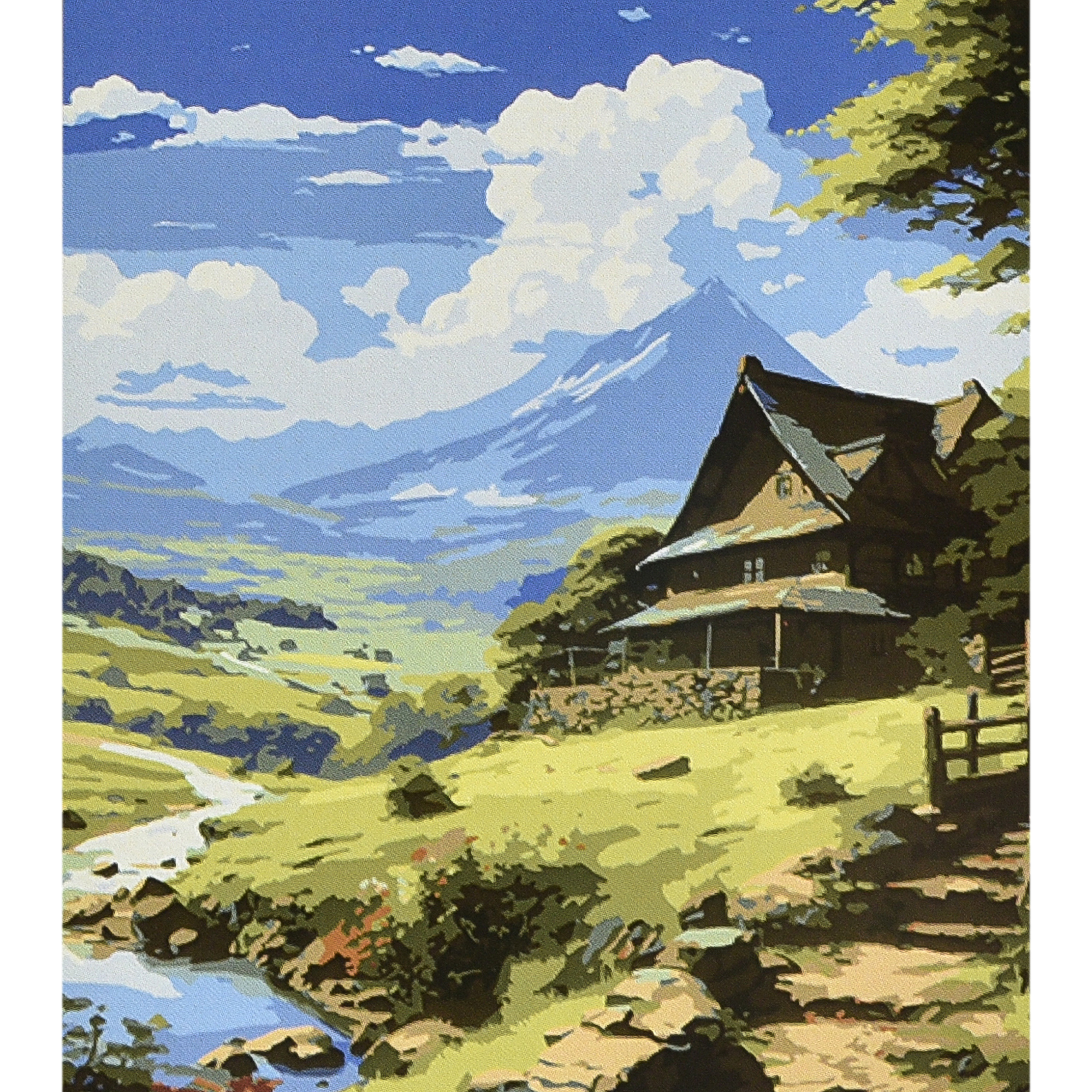 Idyll among the mountains with varnish and level size 40x50 cm (VA-4645)