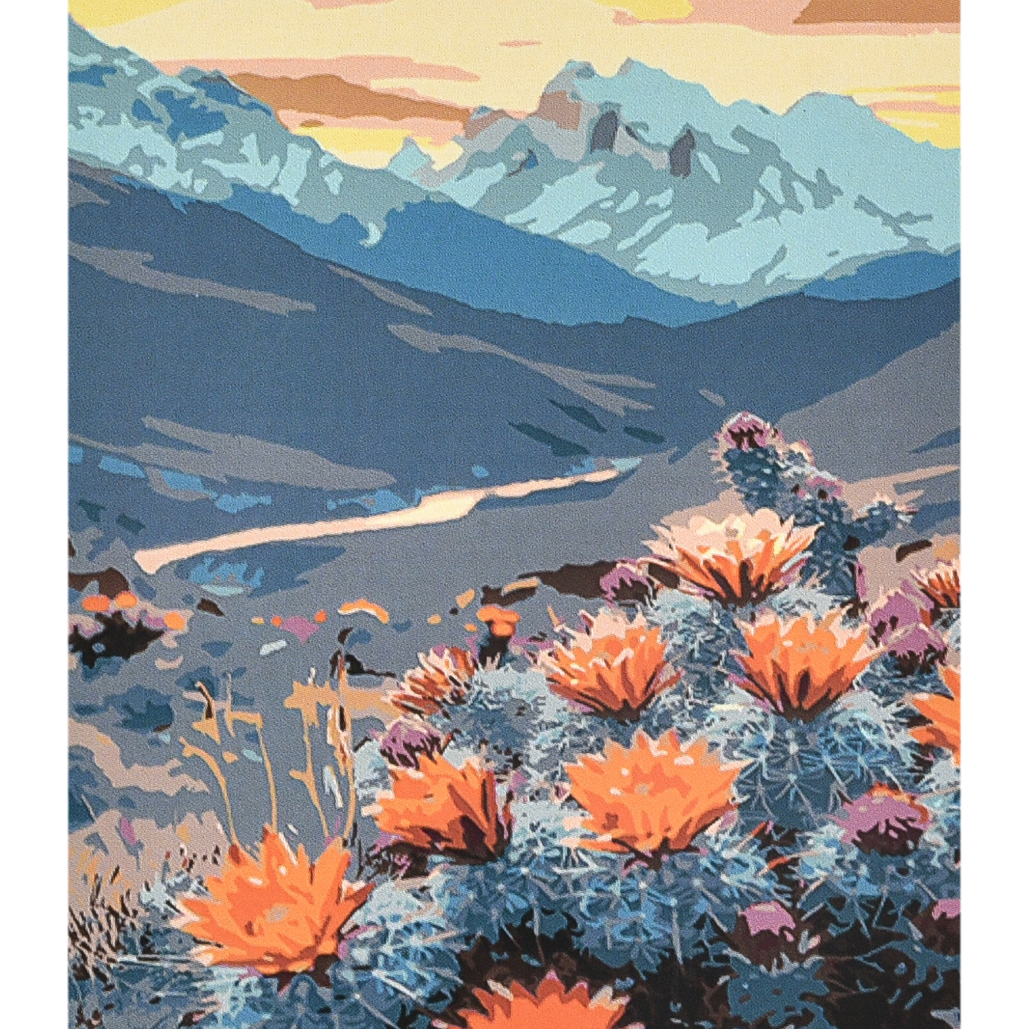 Blossoming in the mountain silence with varnish and level size 40x50 cm (VA-4681)