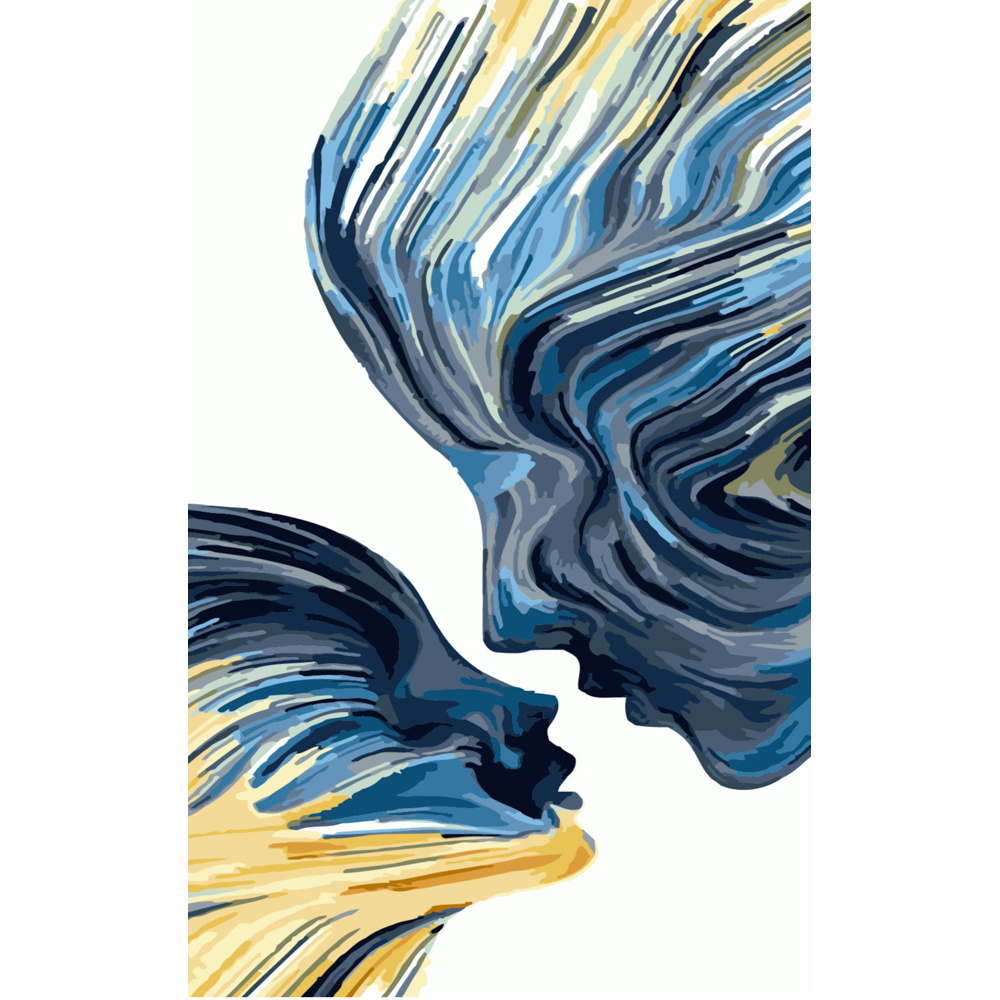 Abstract faces size 50x25 cm (WW020)