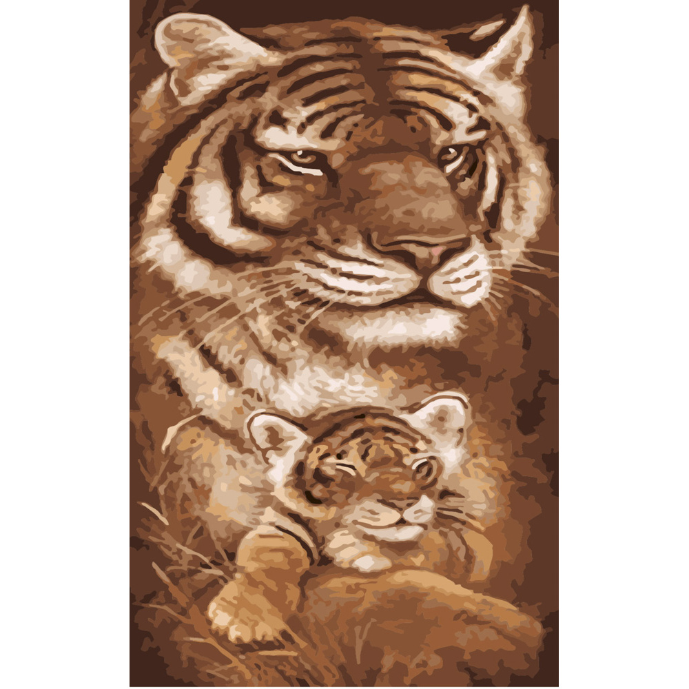 Tiger cub with mom size 50x25 cm (WW037)