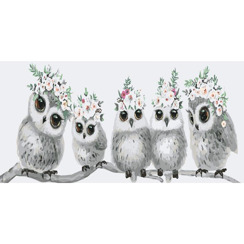 Owls in wreaths Strateg size 50x25 cm (WW044)