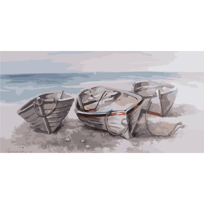 Boats on the sea Strateg size 50x25 cm (WW065)