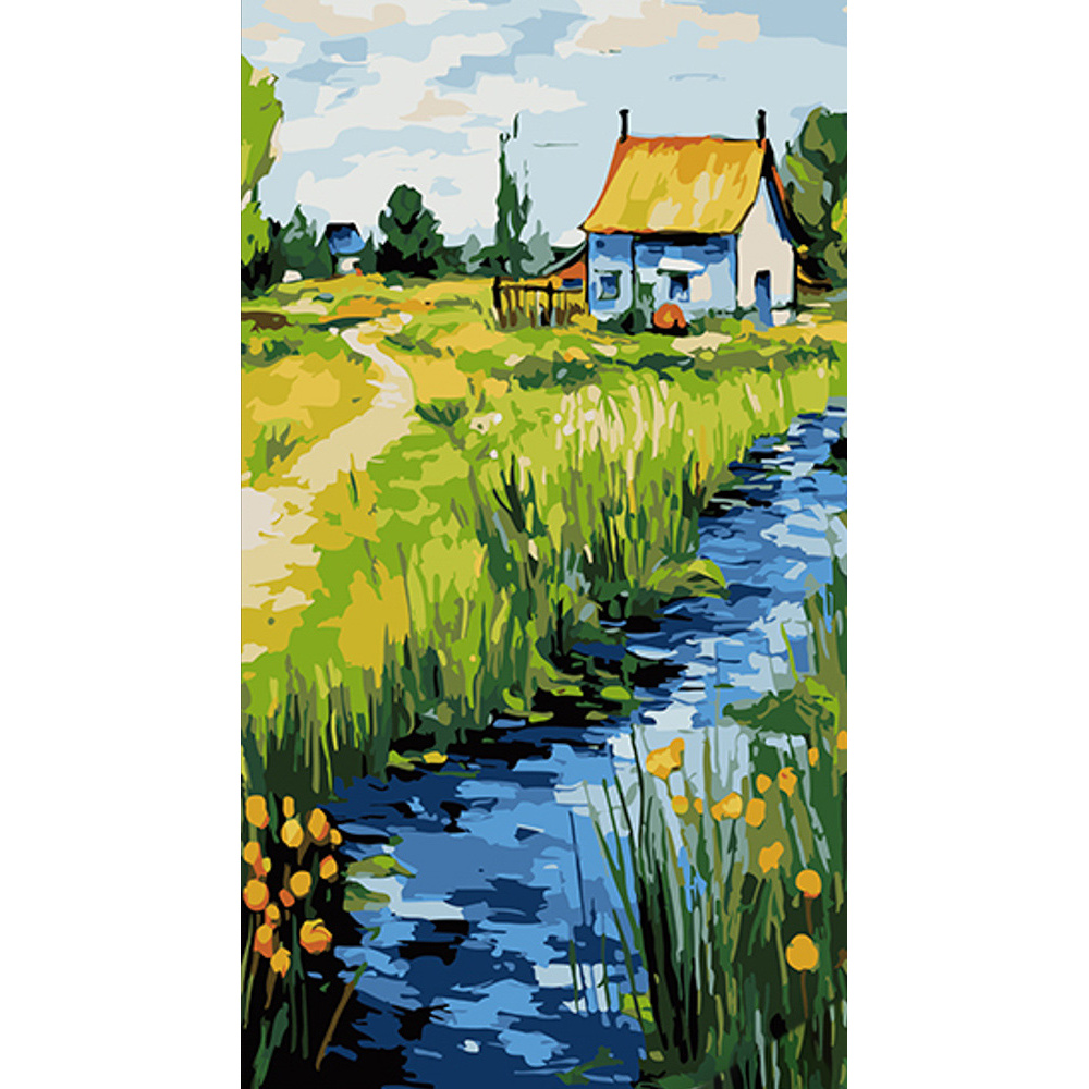Near the river bank, 50x25 cm (WW157)