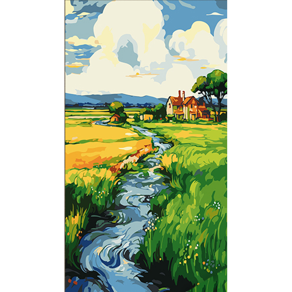 House by the river 50x25 cm (WW161)