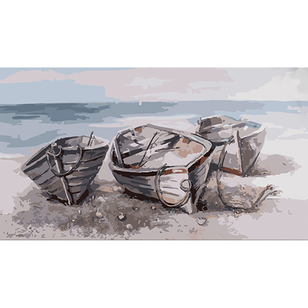 Boats on the seashore, 50x25 cm (WW183)