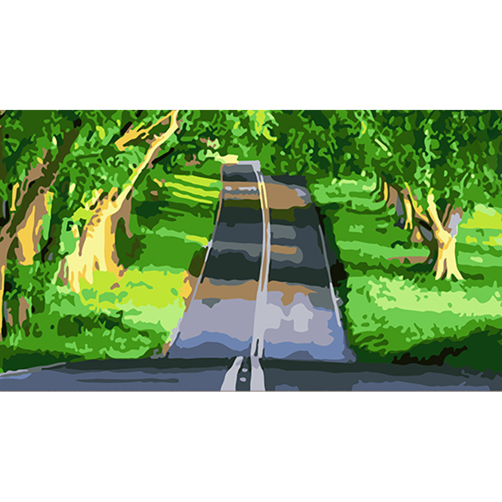 Road in the shade of trees 50x25 cm (WW196)