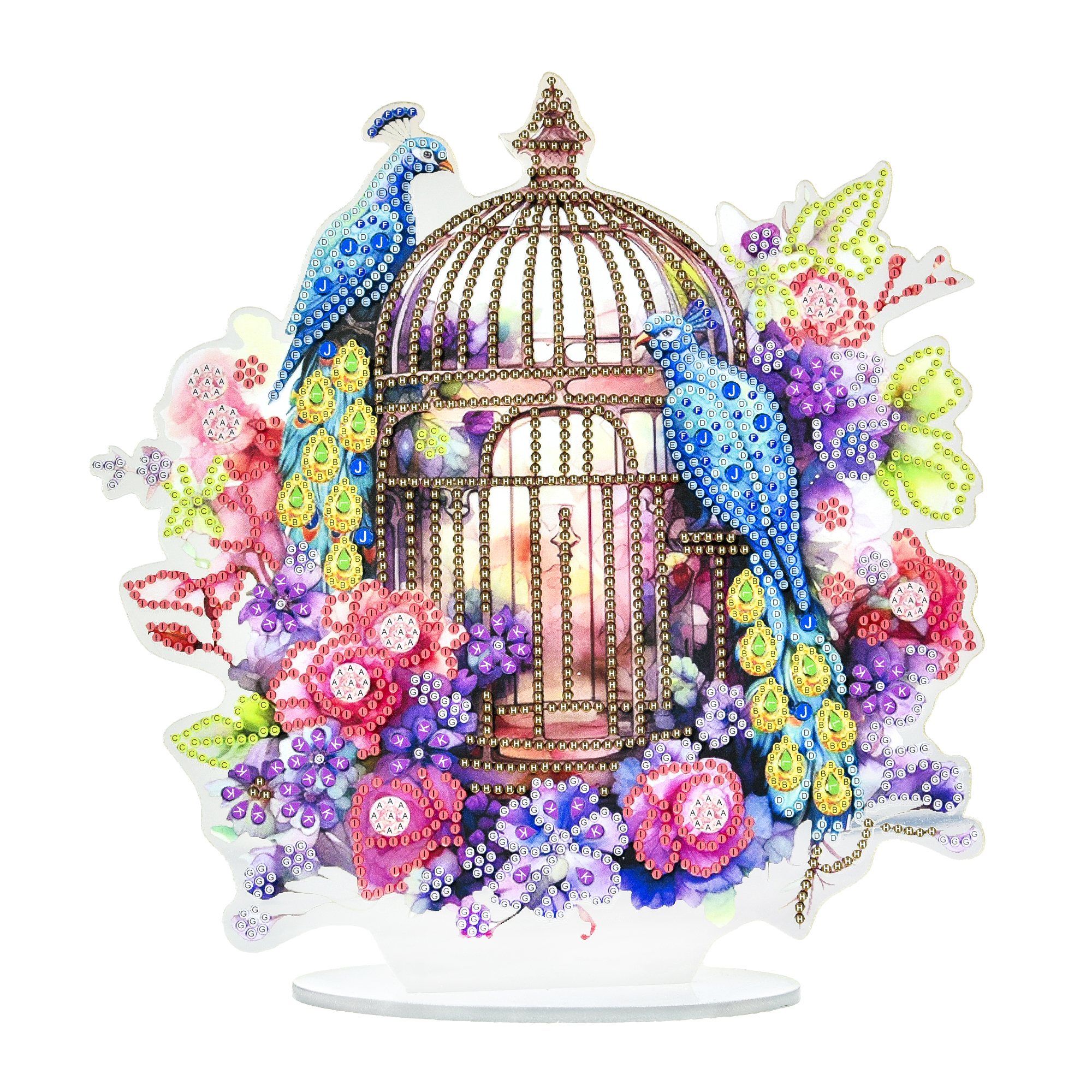 Gold cage on a stand size 25x25 cm (YKLZ15227)