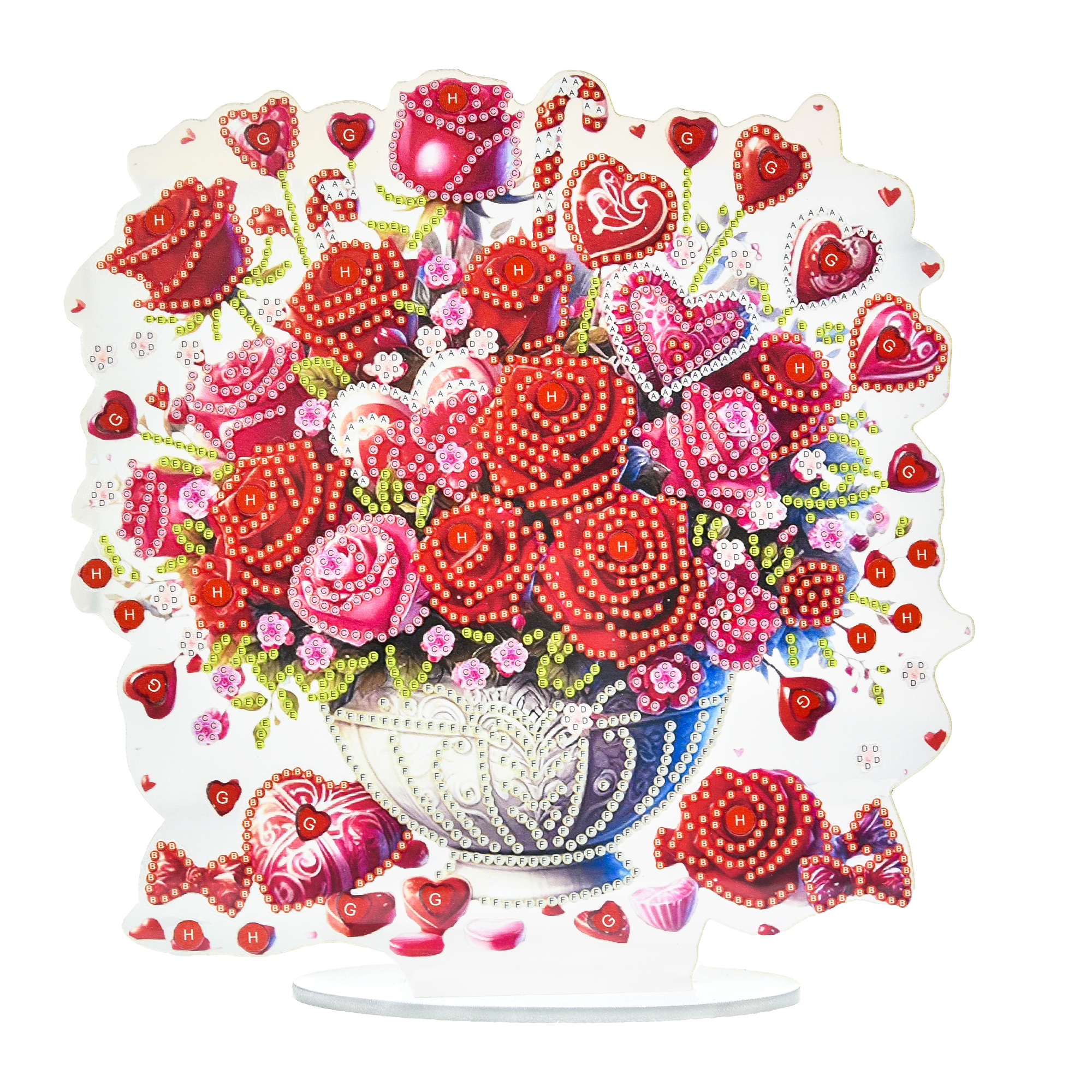 The charm of roses on a stand size 25x25 cm (YKLZ15279)