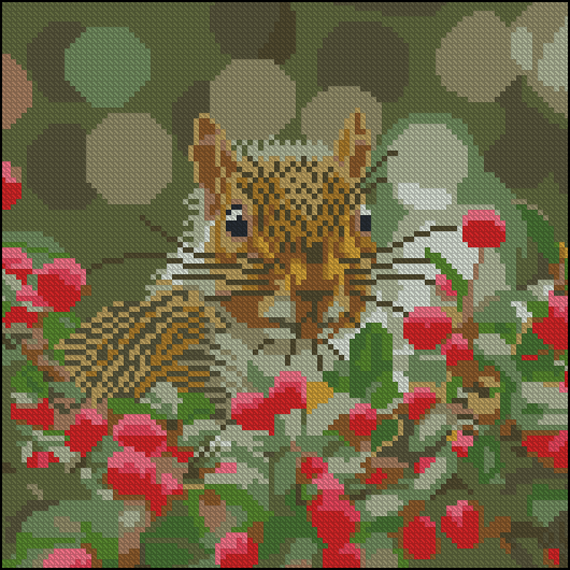 Diamond painting Strateg Squirrel among berries 30x30 (YZ3030-06)