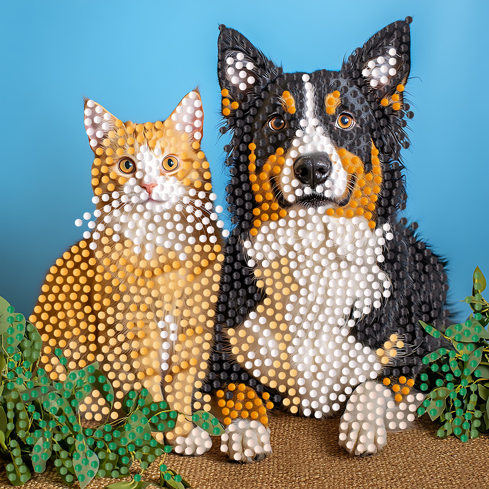 Pets on a paper base size 18x18 cm (ZAV1818-19)