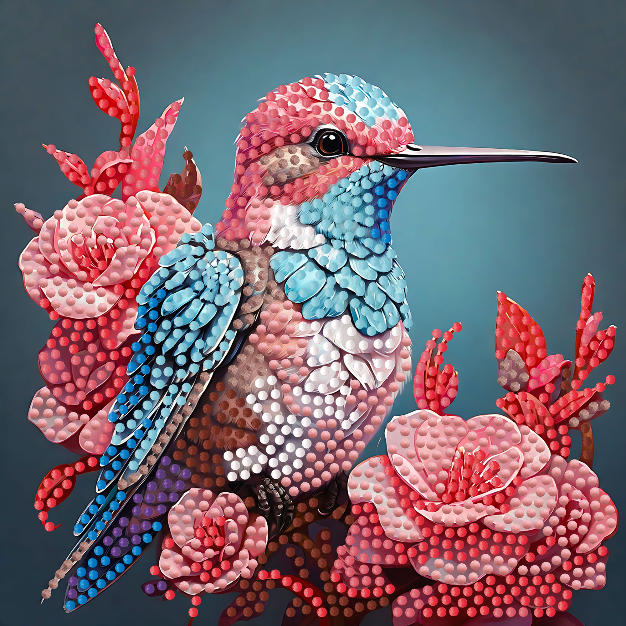 Little bird on a paper base size 18x18 cm (ZAV1818-20)