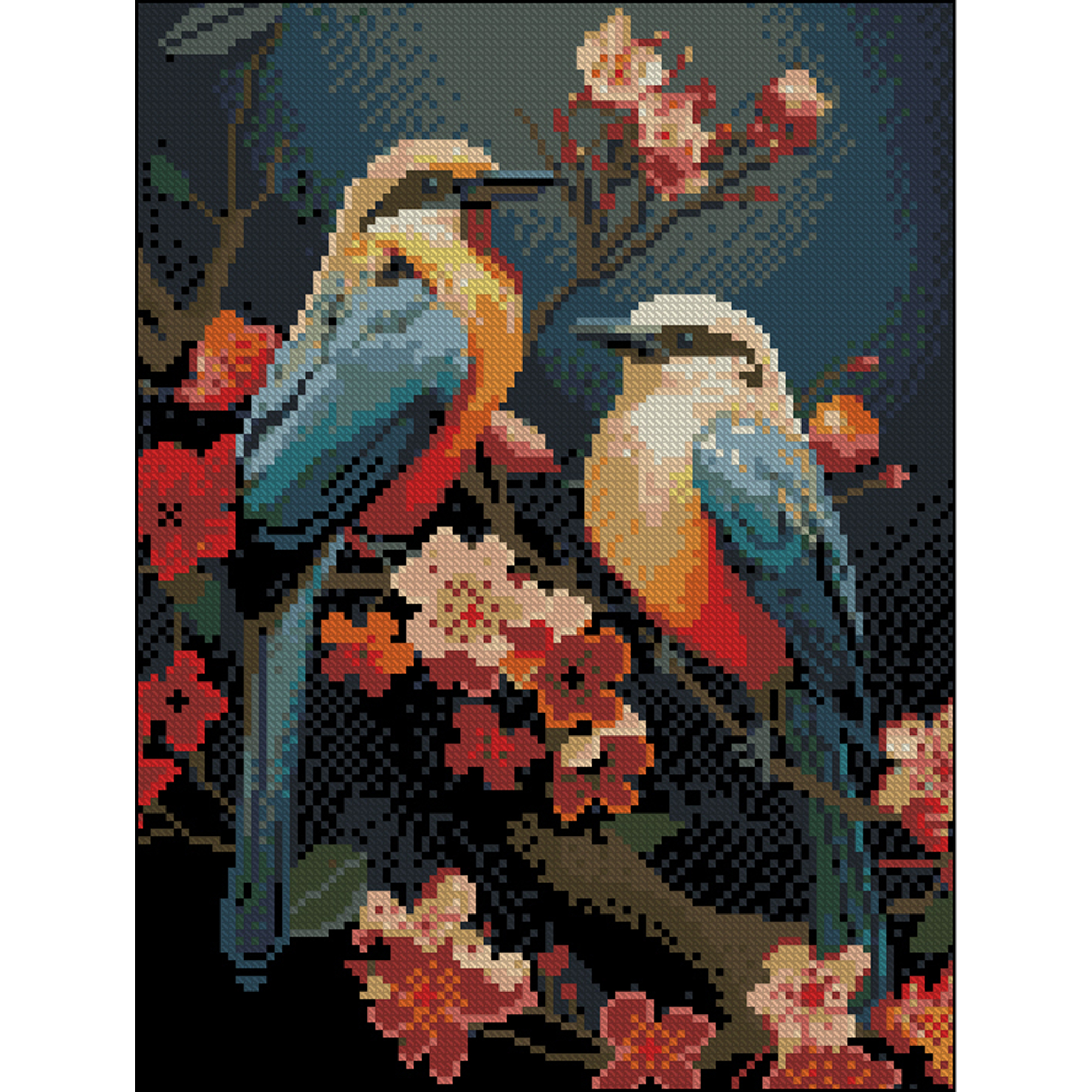 Birds without stretcher size 30x40 cm (ZAV3040-40)