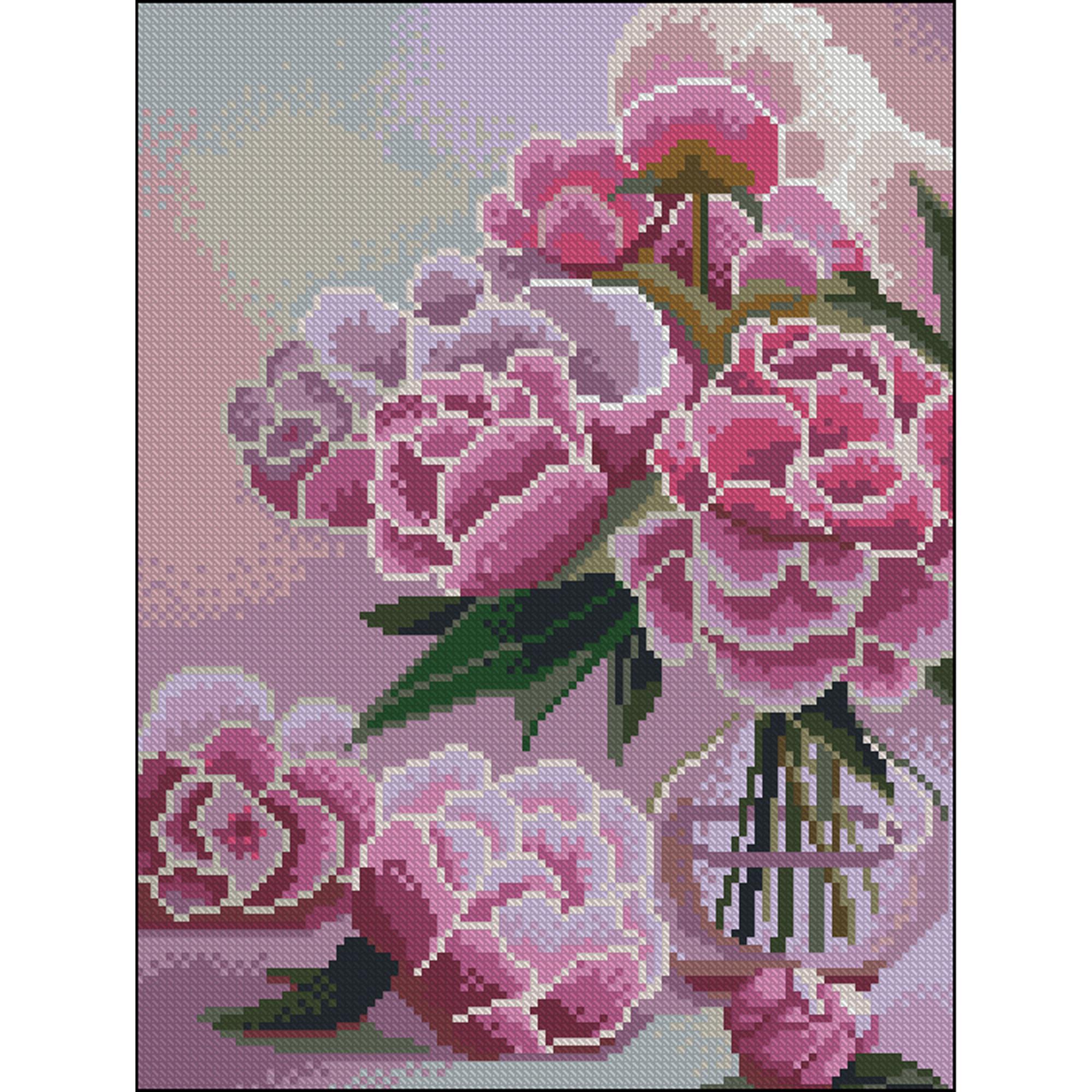 Pink peonies without stretcher size 30x40 cm (ZAV3040-44)