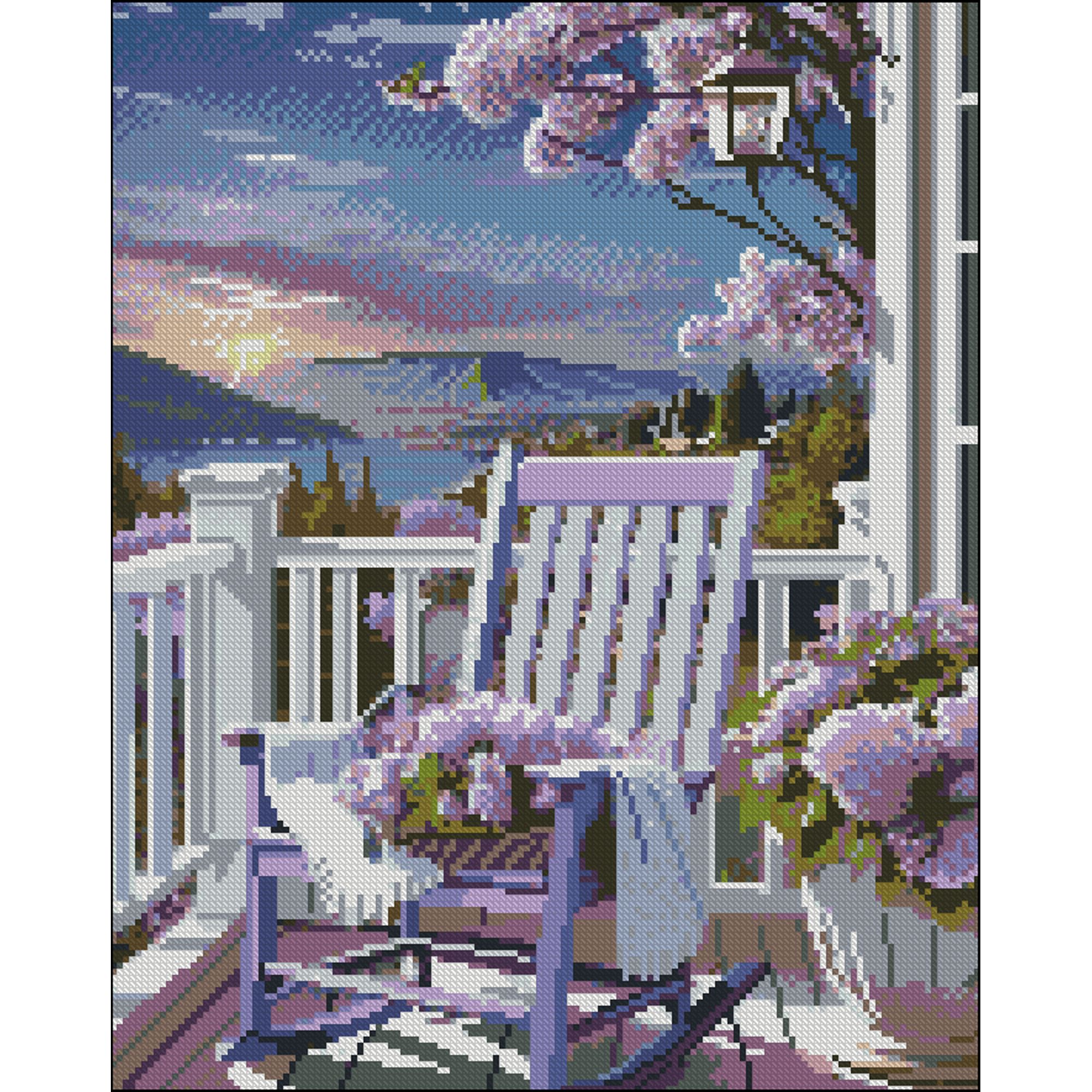 Purple sunset without a stretcher size 40x50 cm (ZAV4050-21)