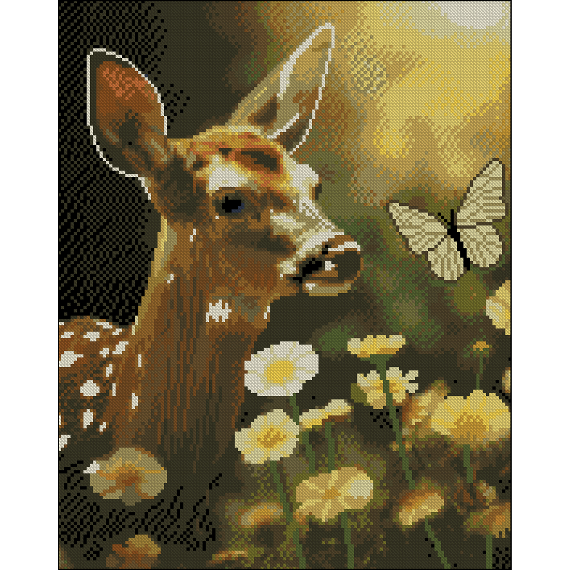 Deer in the bosom of nature without a stretcher size 40x50 cm (ZAV4050-22)