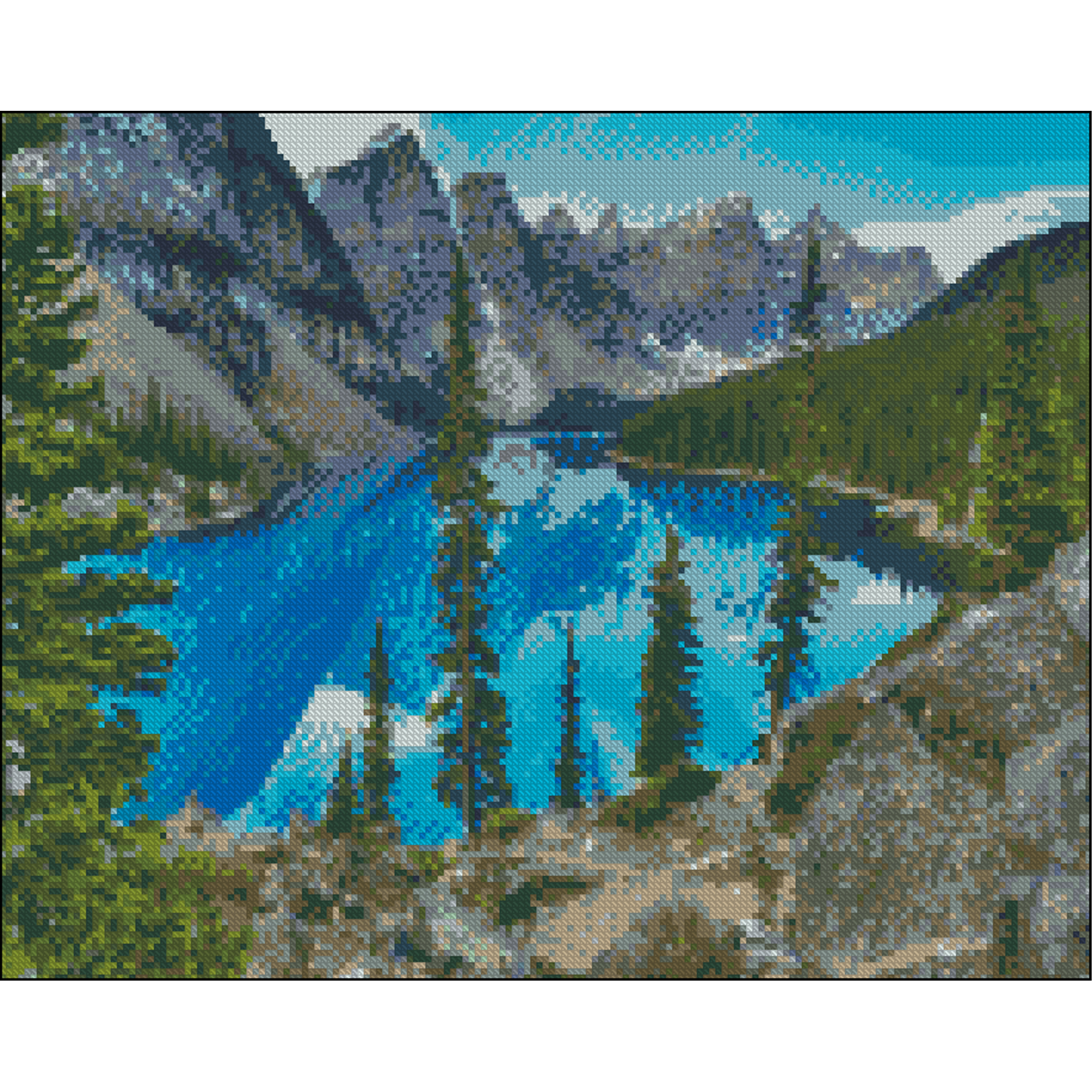 Mountain lake without stretcher size 40x50 cm (ZAV4050-29)