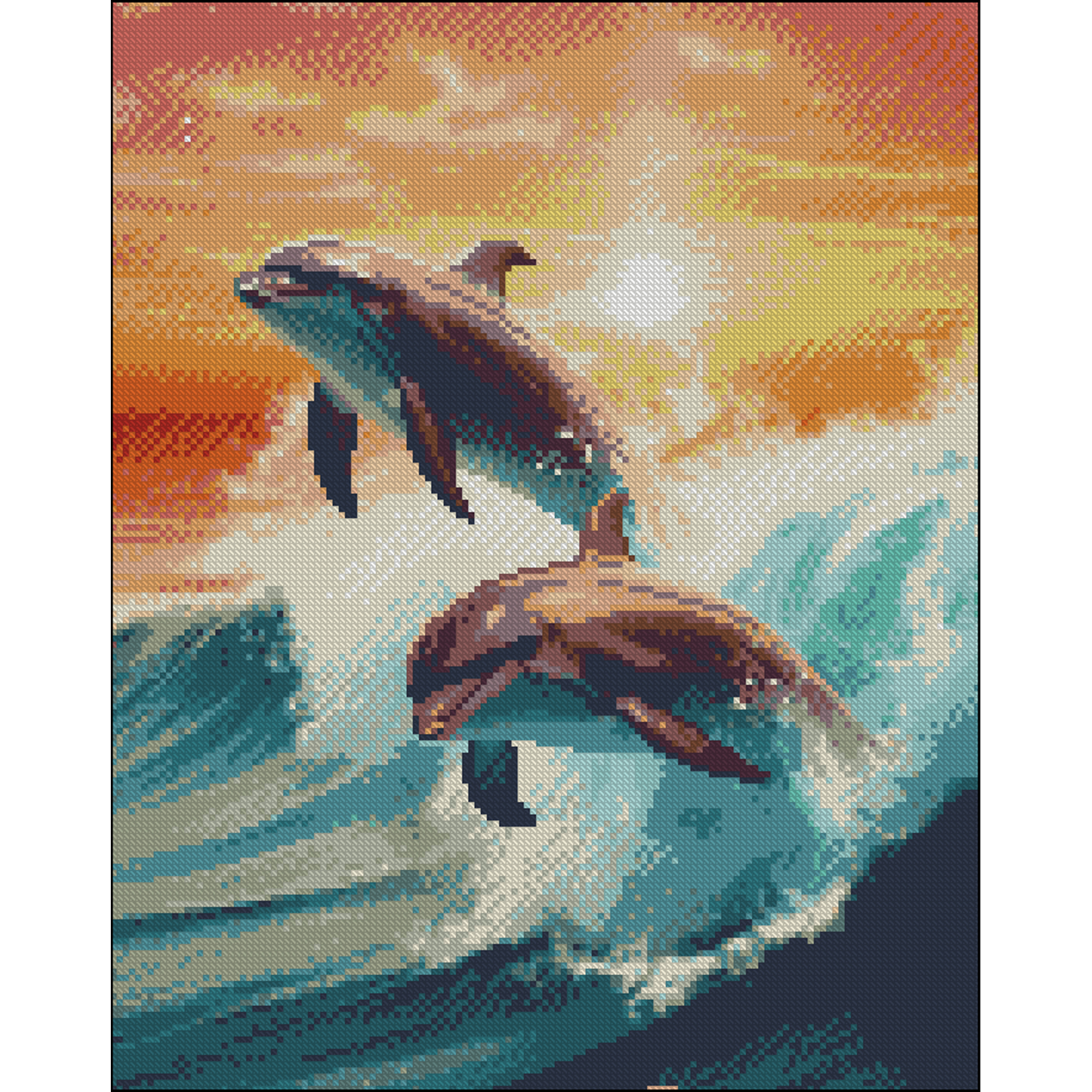 Dolphin dance without a frame size 40x50 cm (ZAV4050-39)