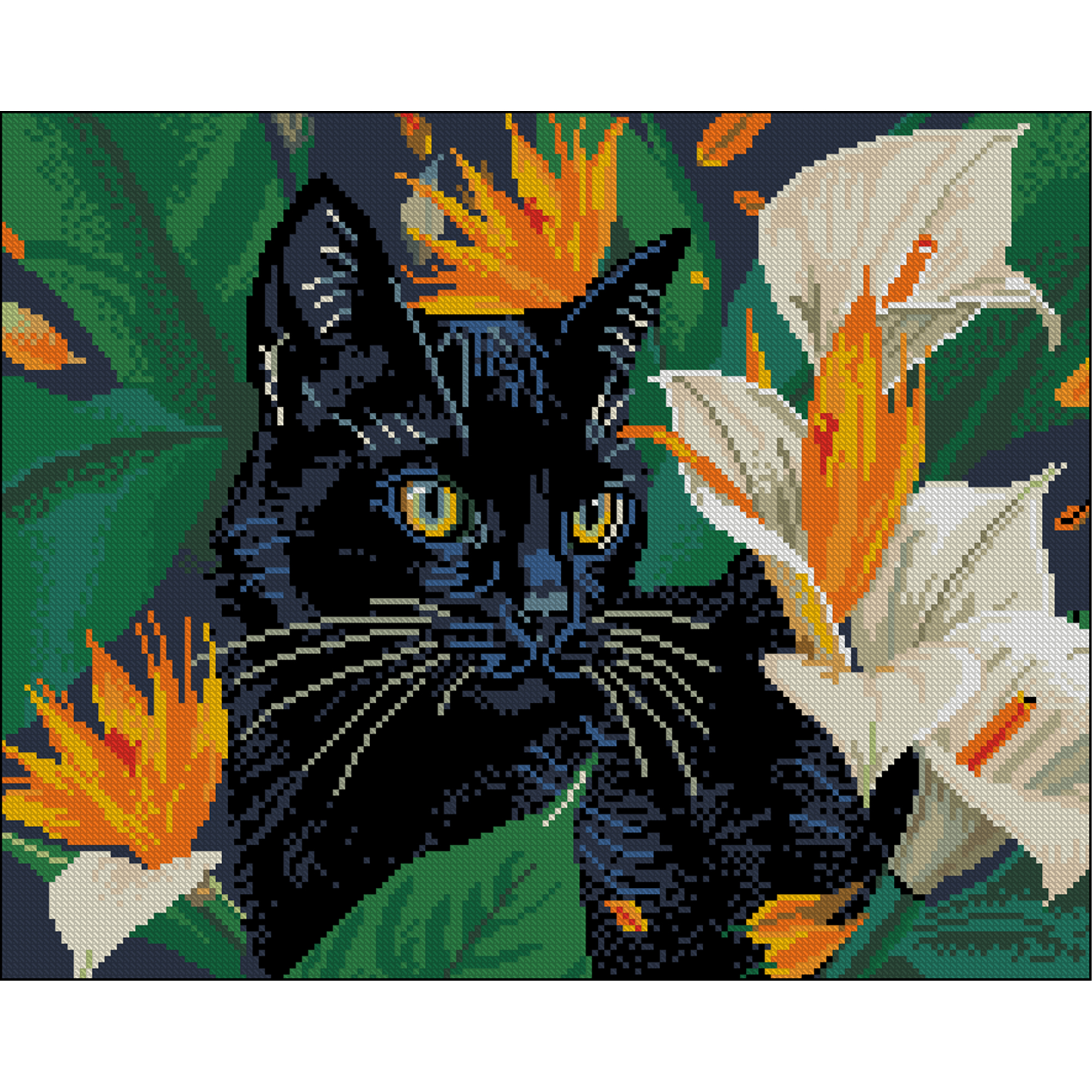 Cat on the hunt without a frame size 40x50 cm (ZAV4050-40)